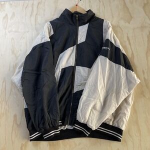 Vintage Nike Air Jordan Windbreaker Jacket Mens Large Black White Colorblock 90s